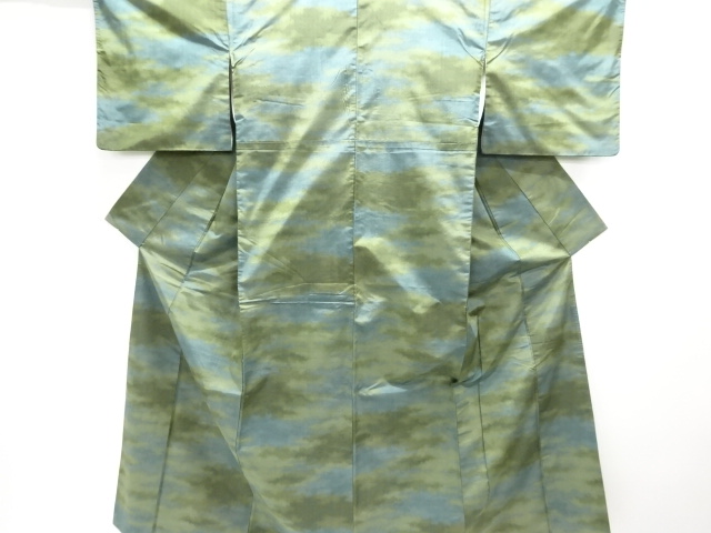 JAPANESE KIMONO / ANTIQUE KIMONO / SILK / TSUMUGI / WOVEN CLOUDS